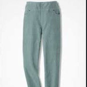 24W Coldwater Creek sage green pull on jeans